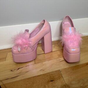 Sugar Thrillz Fluffy Pink Heels